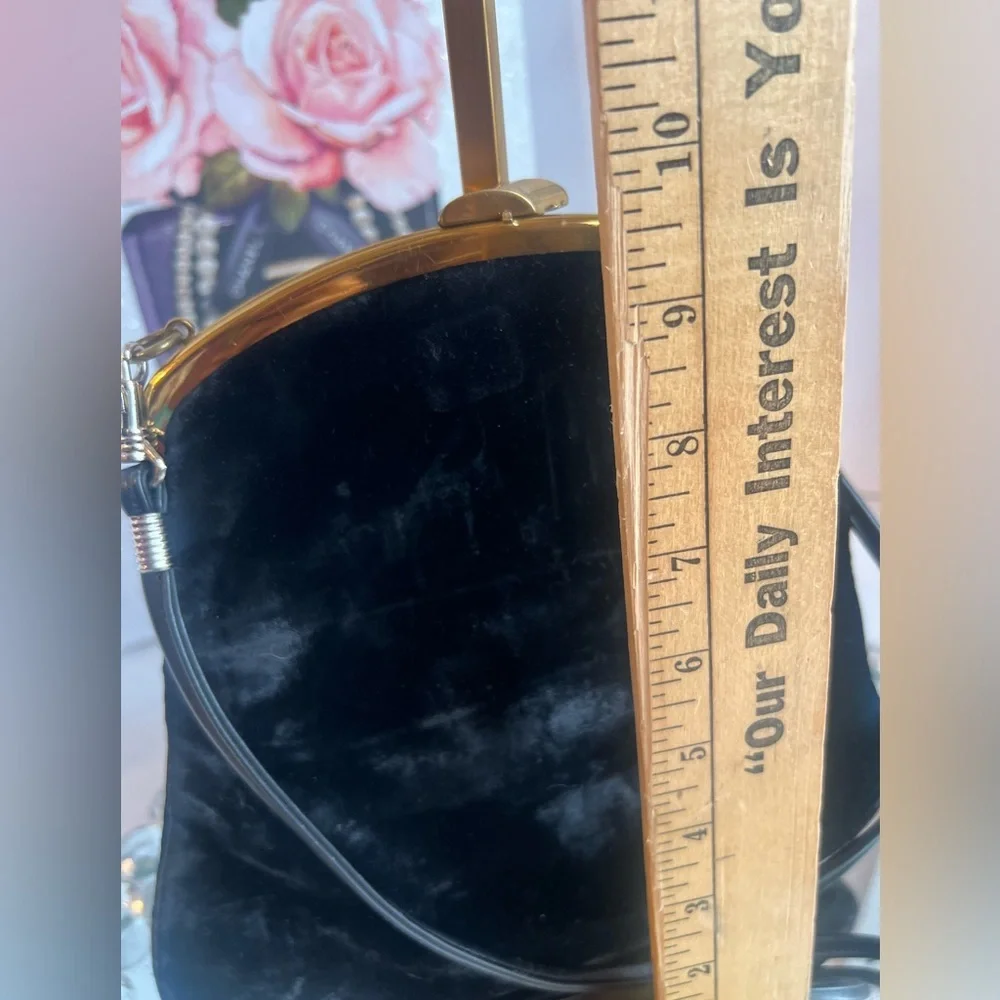 Vintage Morris Moskowitz Black velvet crossbody bag or clutch